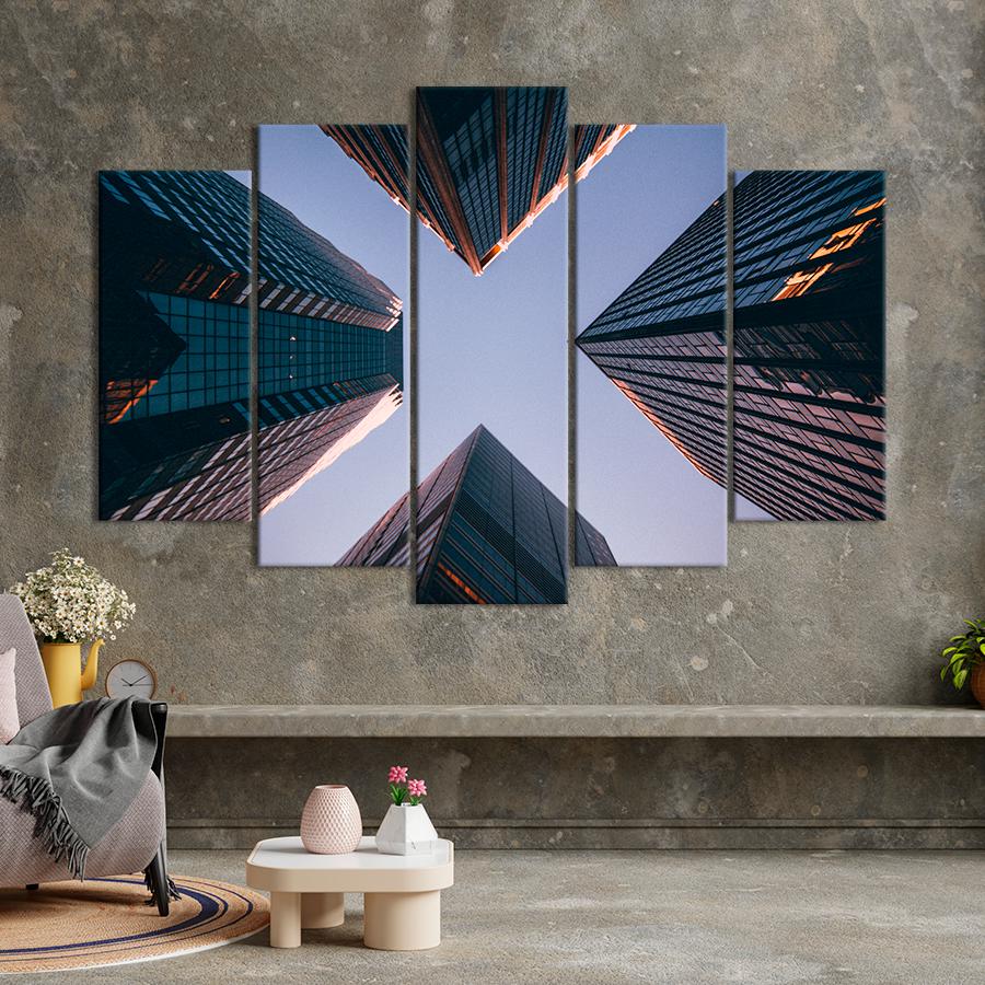 Картина міста Ідеальні скляні хмарочоси 137x85 см (A720-5)