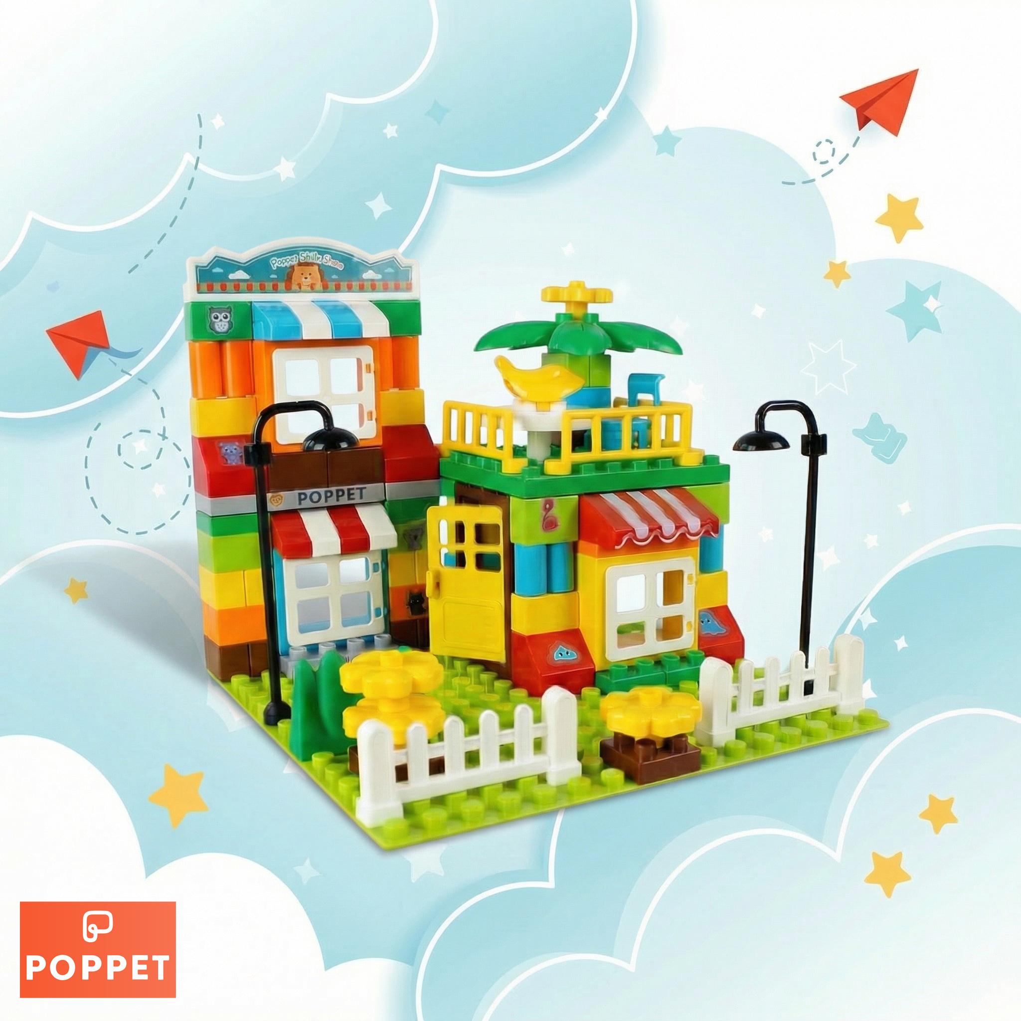 Конструктор развивающий Poppet Дом мечты с пластиной 99 эл. (PP-СТ-SET-03)