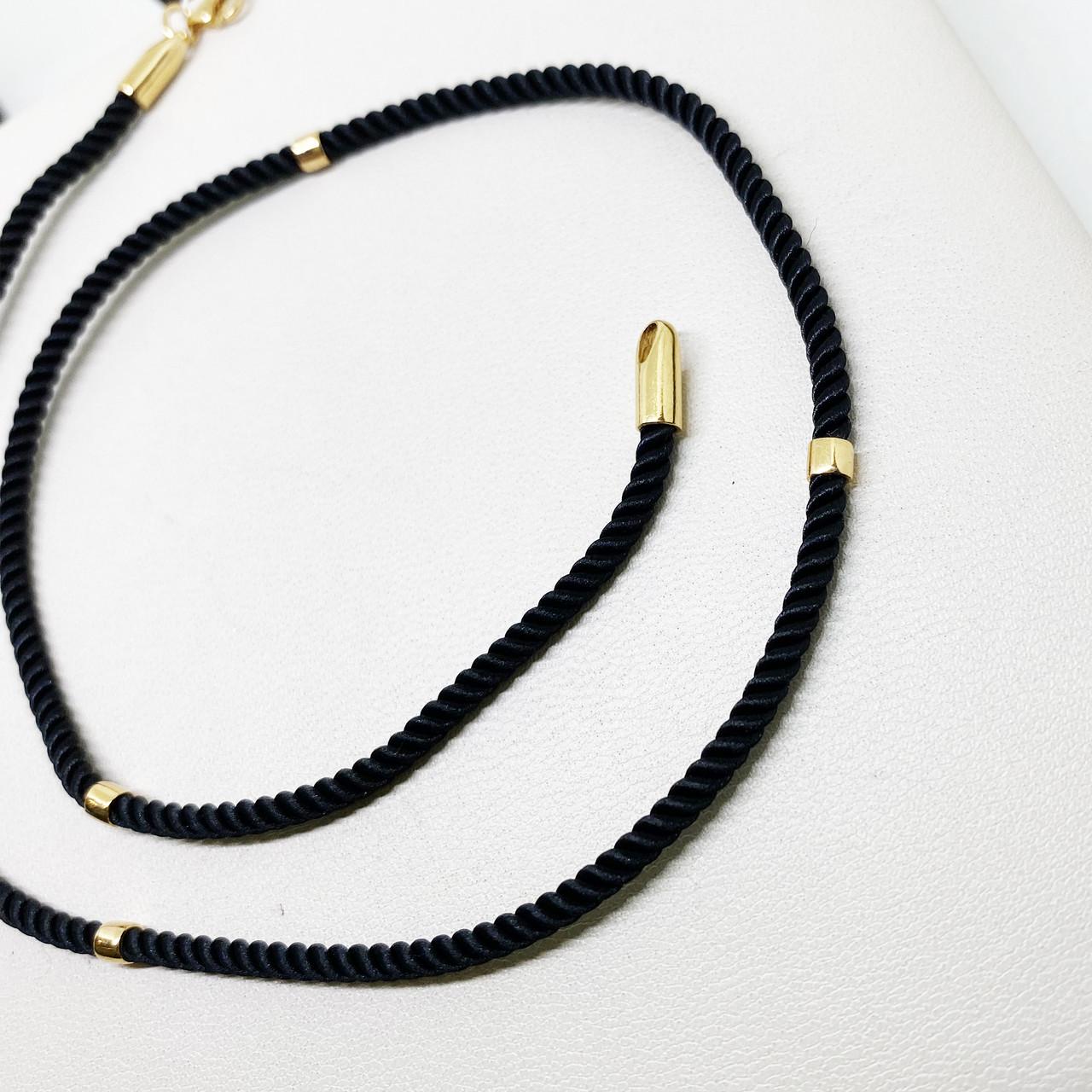 Шнурок шелковый Милан с позолоченной застежкой 45 см 1,6 г