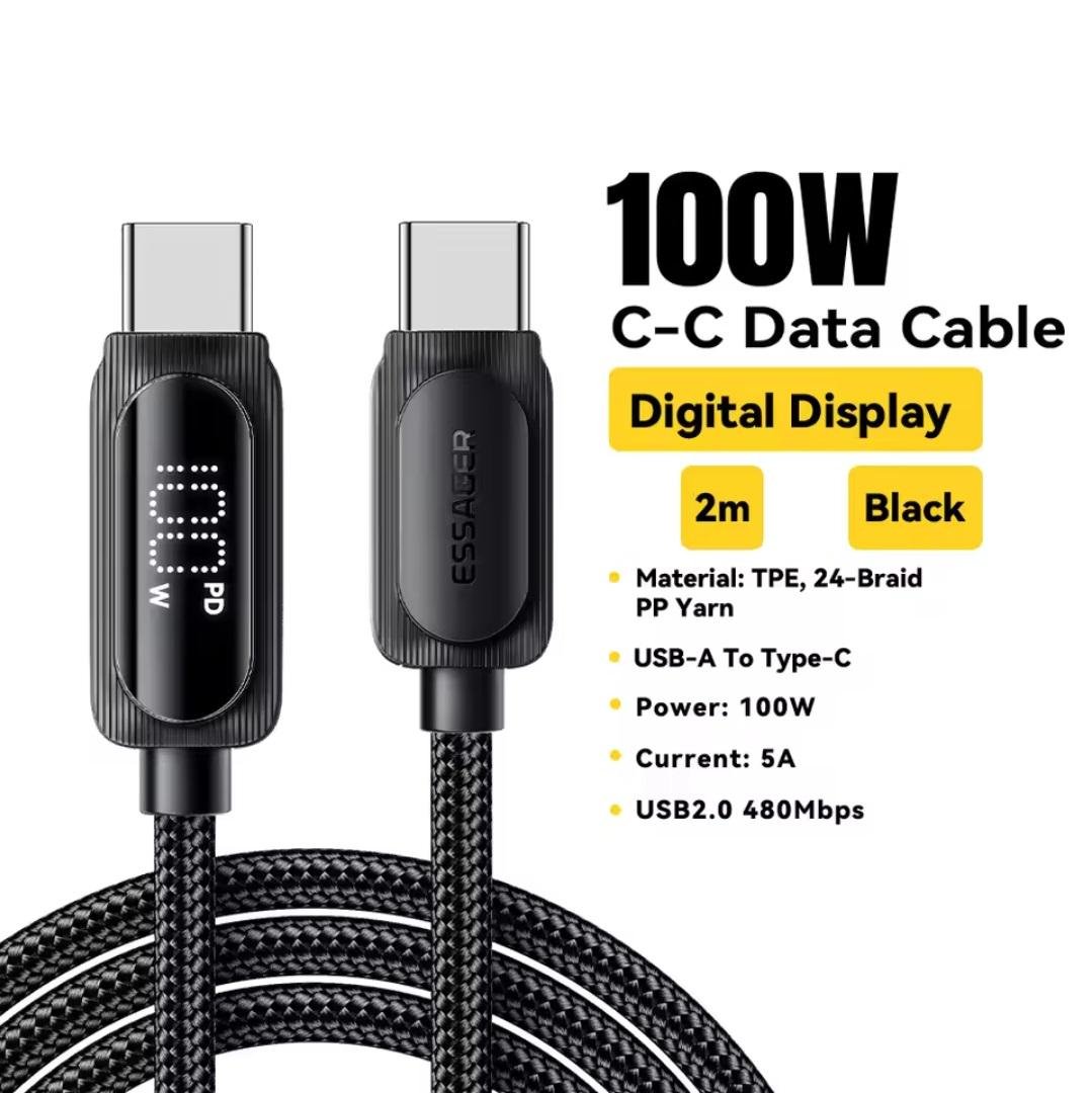 Кабель Essager Type-C PD 100w Fast Charge Black 2 м (26720013) - фото 4