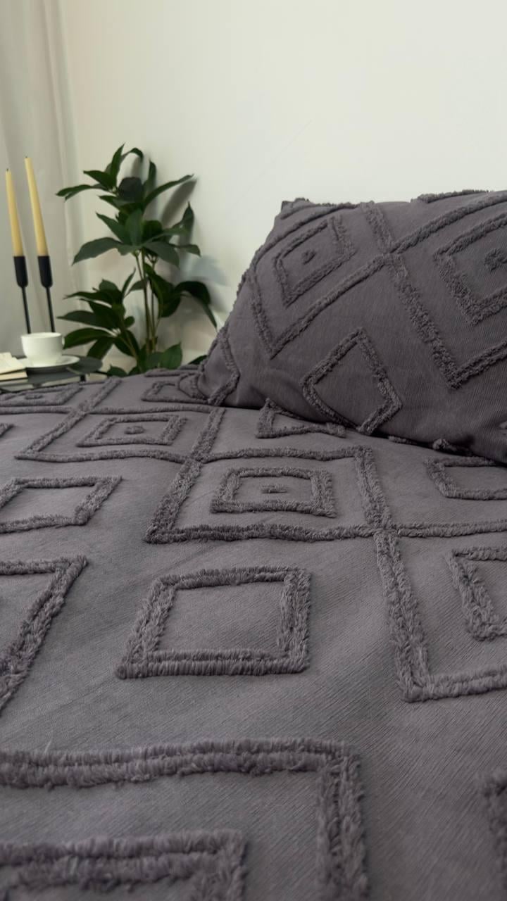 Покрывало Скандинавский большой ромб 220х240 см Графит - фото 6 Покрывало Скандинавский большой ромб 220х240 см Графит - фото 6