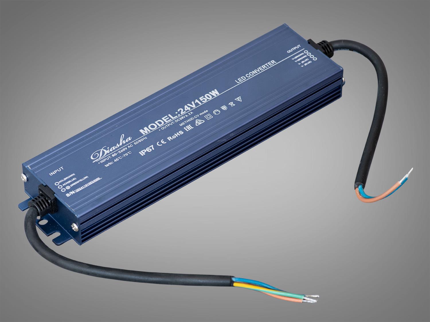 Блок питания для подключения LED ленты 24 В 150 Вт 6,25А (NP-24 В-150w-IP67)