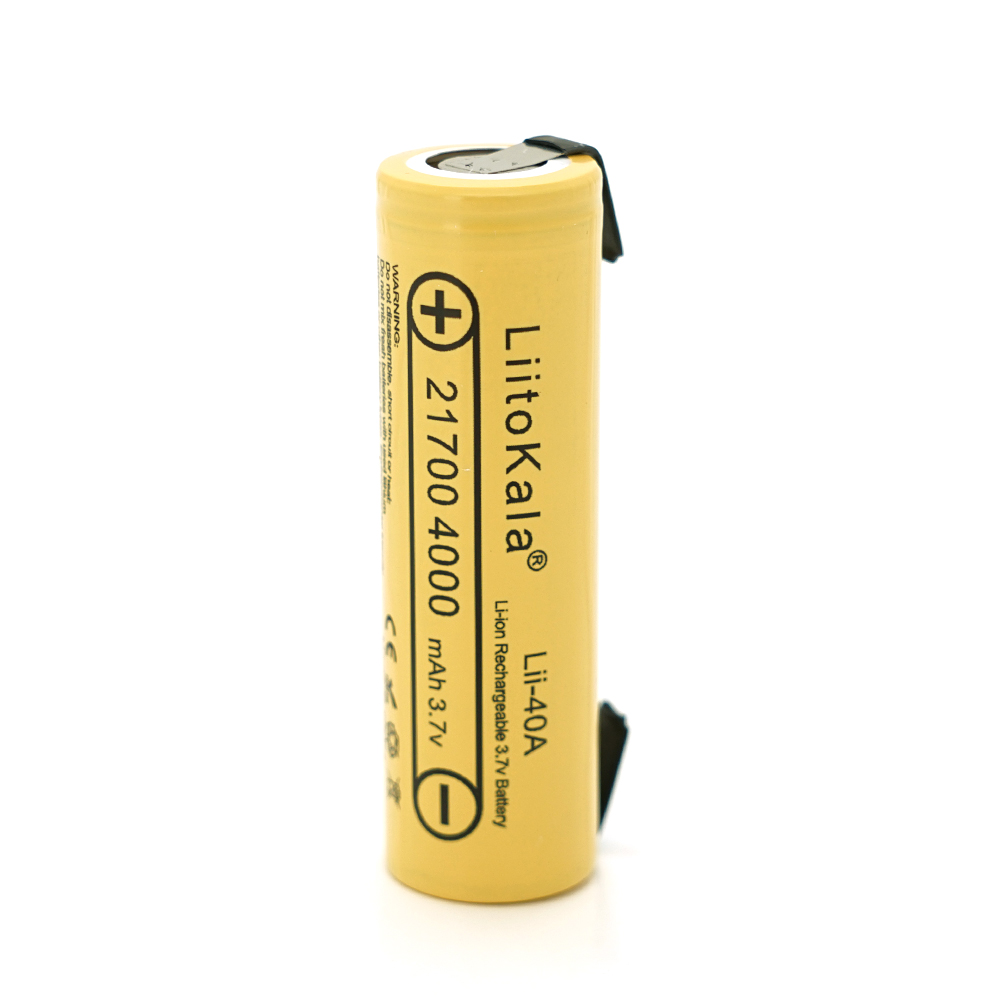 Аккумулятор 21700 li ion liitokala lii 40a nnickel 4000 mAh 25a 3,7V 2,5 4,2v Yellow (YUT_V9336)