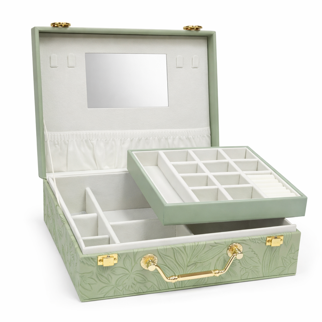 Шкатулка-органайзер из экокожи 24x19x9 см Зеленый (2787366215)