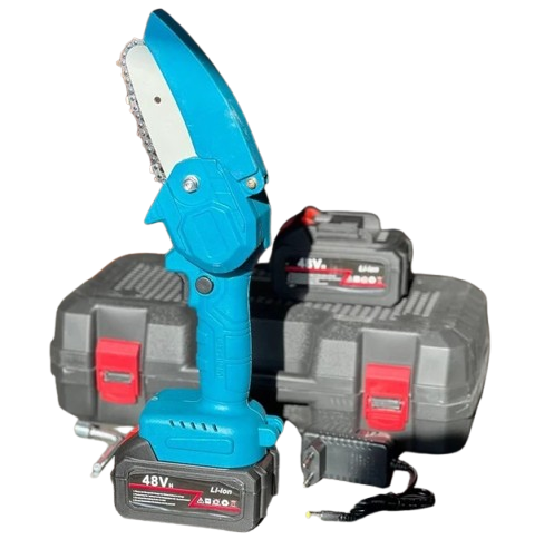 Электропила аккумуляторная Mini Electric Chainsaw 48 В два аккумулятора в кейсе 4" (33547007)