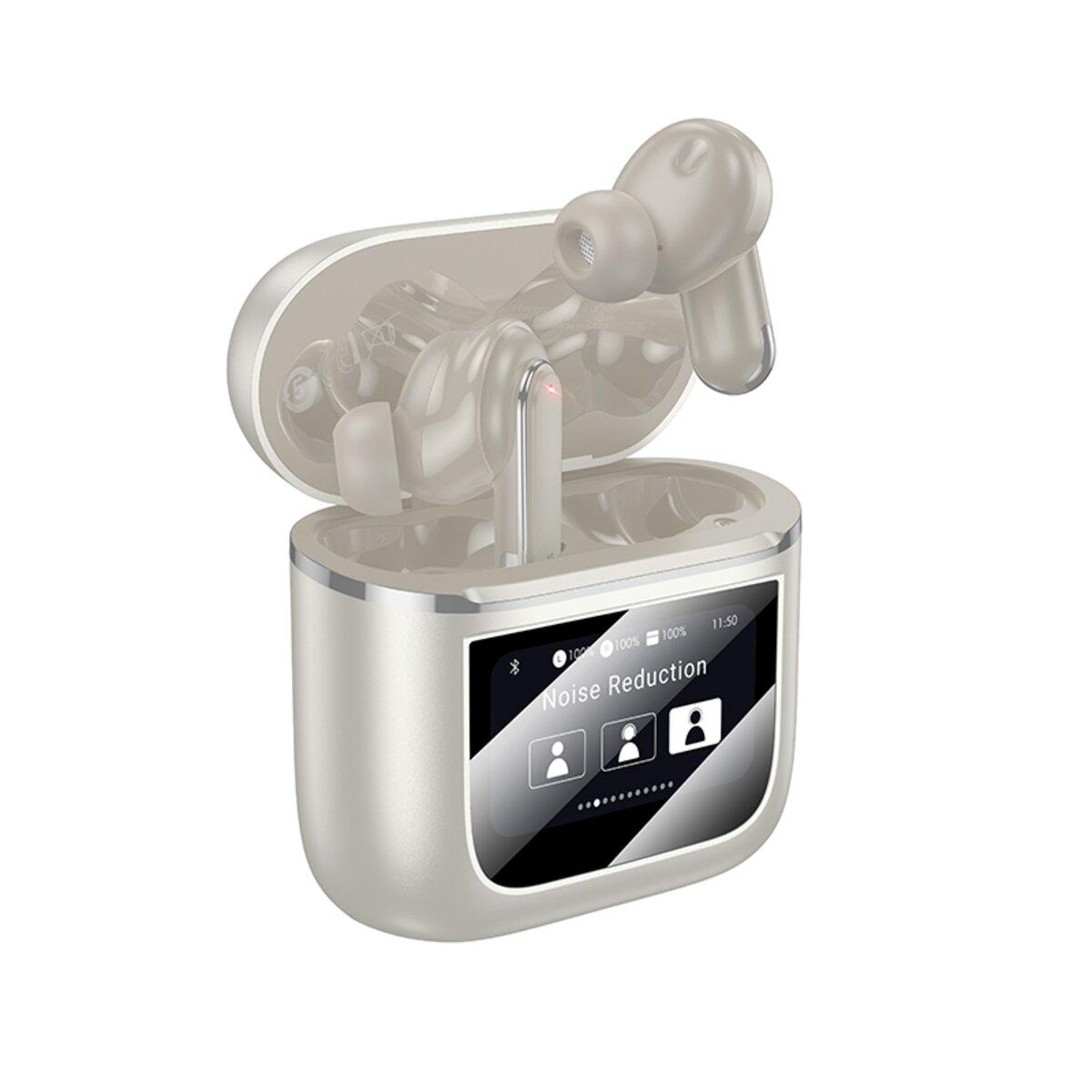 Навушники бездротові Borofone BW67 Gorgeous True Wireless ANC+ENC Noise Reduction touch screen BT5.4 Headset 650 mAh Champagne Gold (6941991115738)