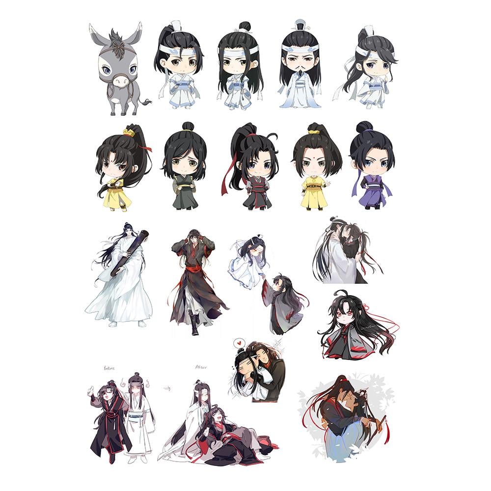 Стикеры наклейки аниме Магистр дьявольского культа А4 лист (stik_103)