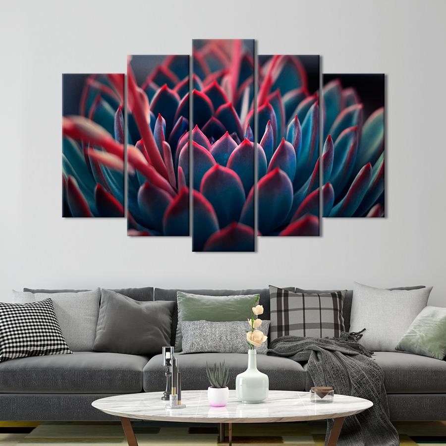 Картина цветы и растения Необычный синий суккулент 112x68 см (A1066-5)