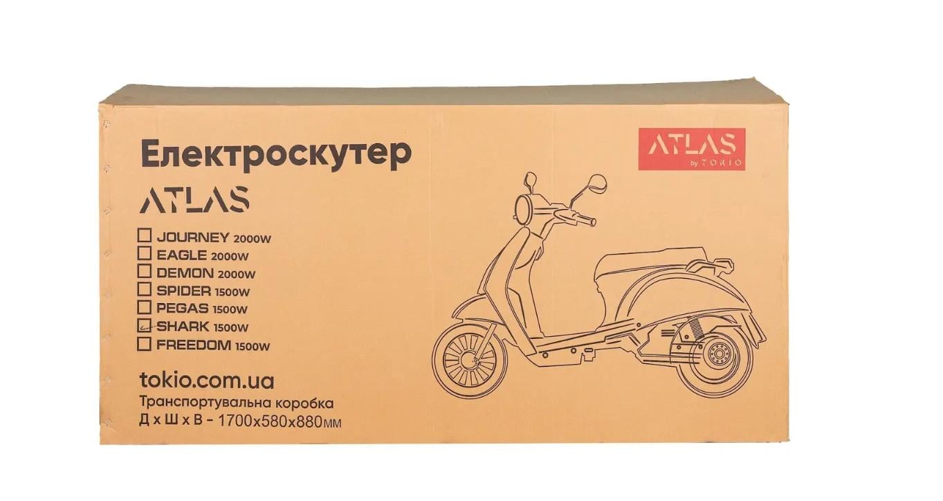 Электроскутер ATLAS Shark Box 1500W Red - фото 5 Электроскутер ATLAS Shark Box 1500W Red - фото 5