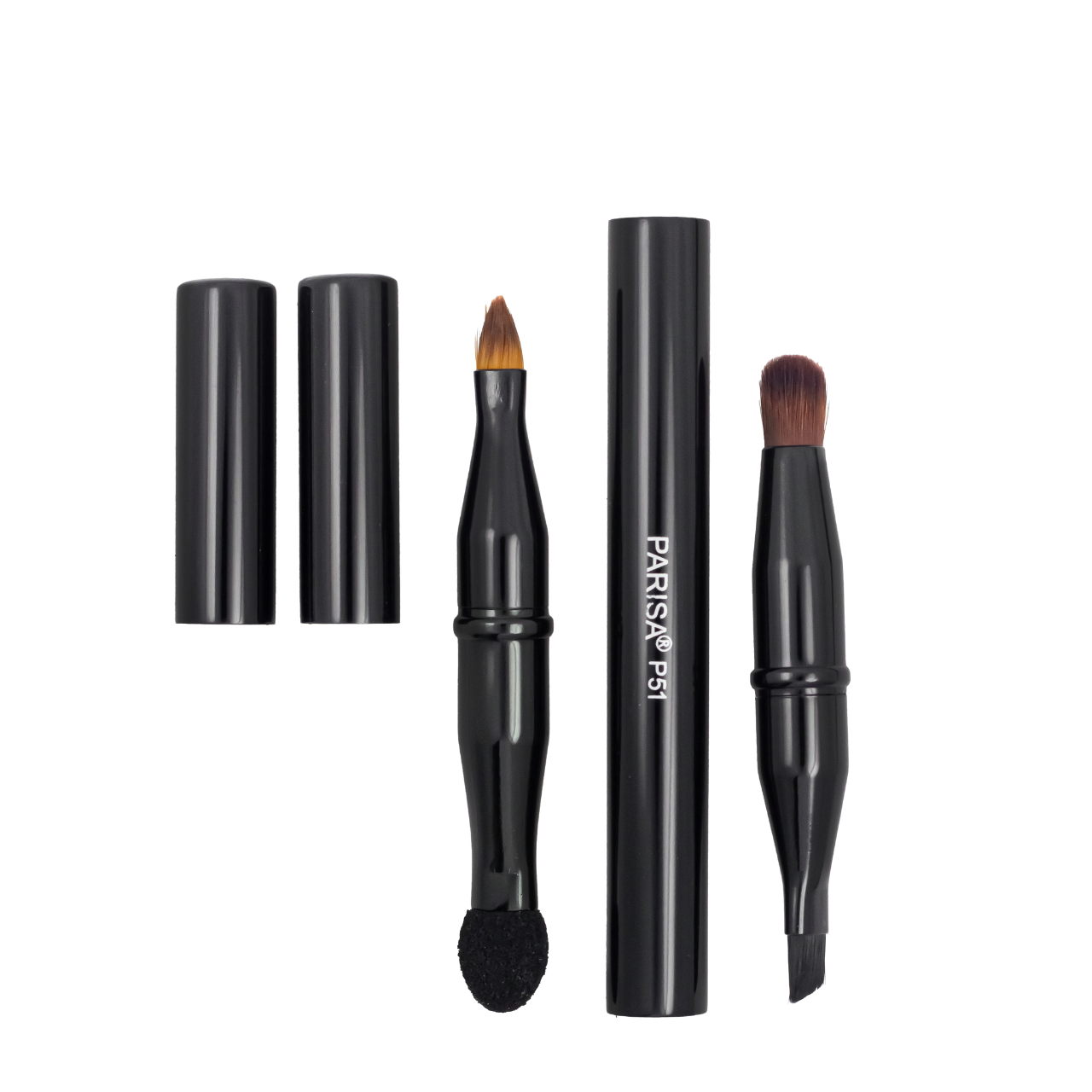 Пензель-трансформер Parisa Cosmetics Р-51 4в1 для макіяжу очей та губ