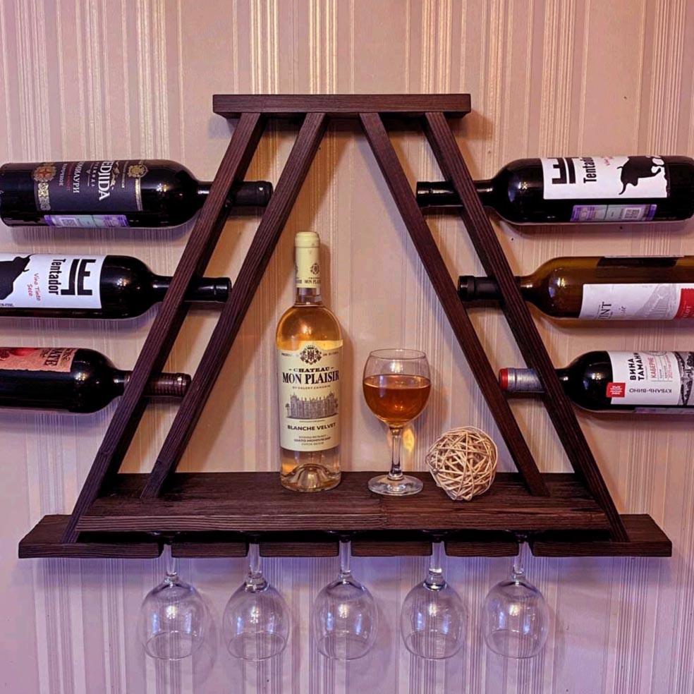 Полка для вина настенная из дерева Кембути Конфи (ПНК-010913)