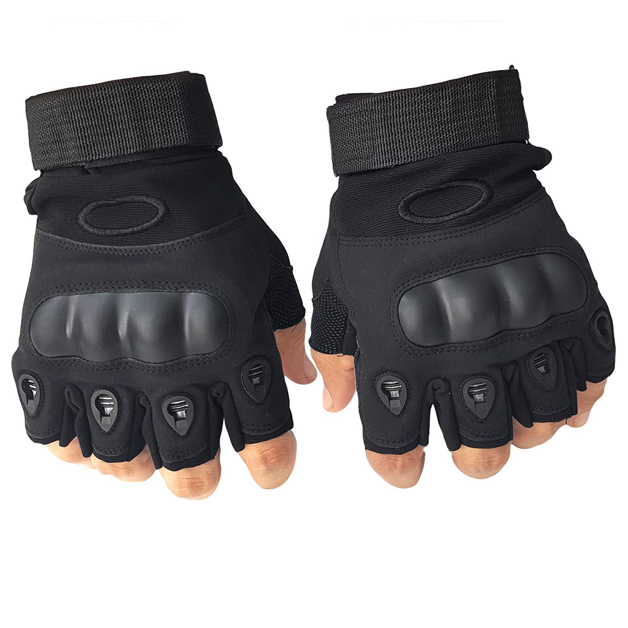 Перчатки беспалые армейские с защитой запястья Bezet Tactical Gloves L Черный (5844)