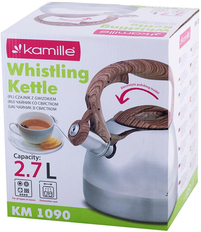 Чайник Kamille Whistling Kettle з нержавіючої сталі сатин зі свистком 2,7 л (KM-1090) - фото 8