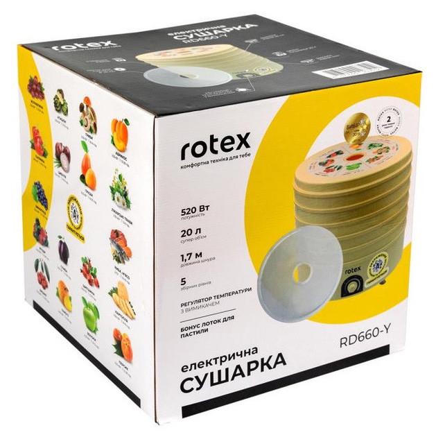 Сушарка для овочів та фруктів Rotex RD660-Y 520 Вт 20 л Жовтий (2264739847) - фото 10