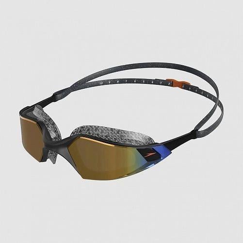 Очки для плавания Speedo AQUAPULSE PRO MIRROR GOG AU Черный/Золотой (OSFM 5053744613260)