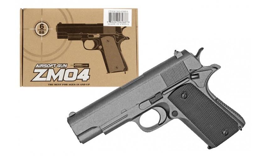 Детский пистолет игрушечный металлический на пульках (ZM04)