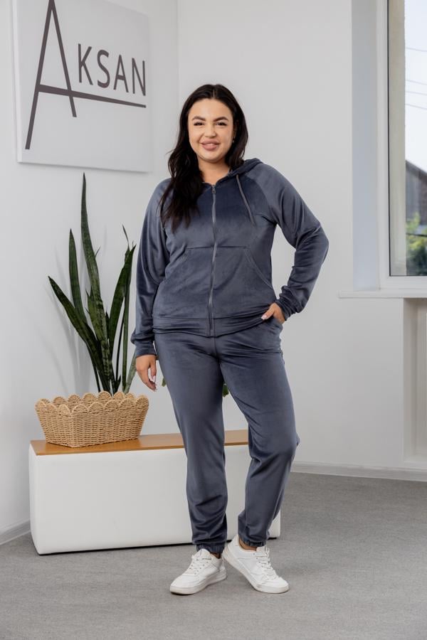 Спортивный костюм женский AKSAN двойка 2XL Темно-серый (23.1860_dark-gray_50(2XL))