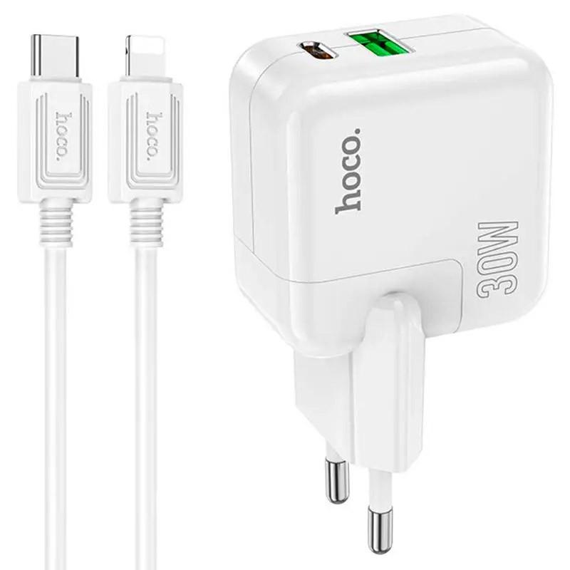 Зарядное устройство сетевое Hoco C111A PD 30W+QC3.0 Type-C to Lightning White (00000064607_1) - фото 1 Зарядное устройство сетевое Hoco C111A PD 30W+QC3.0 Type-C to Lightning White (00000064607_1) - фото 1