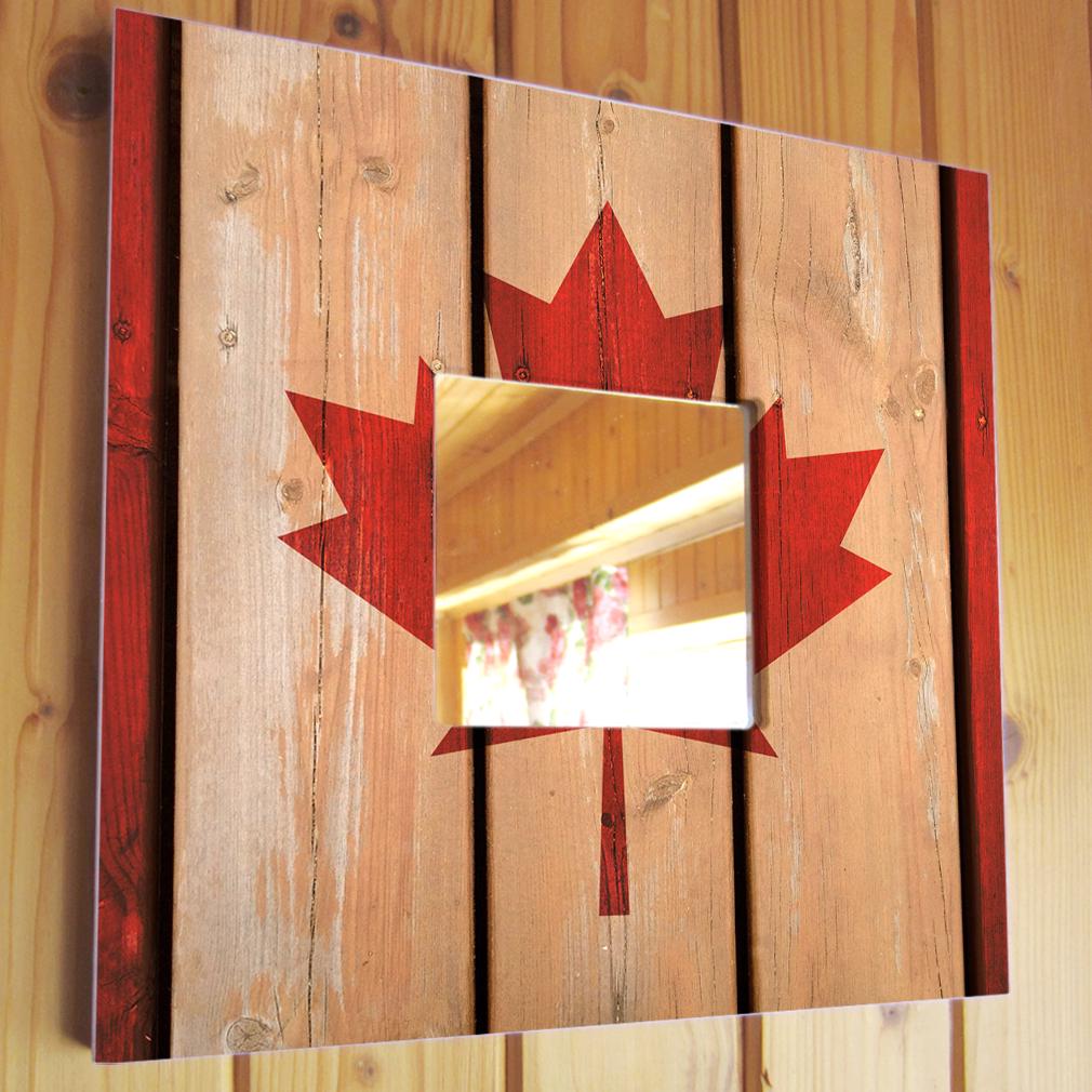 Зеркало декоративное с изображением Флаг Канады 260х260 мм (M03011)