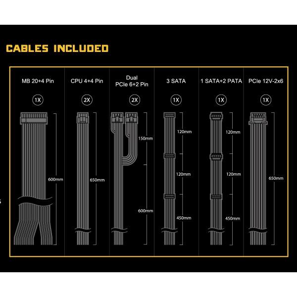 Блок питания ASRock Challenger CL-850G 850W ATX 3.1 80+ Gold Retail (28745422) - фото 6