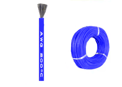 Кабель 24AWG провод медь луженый в силиконовой изоляции многожильный 1 м 0,2 мм2 Синий - фото 2