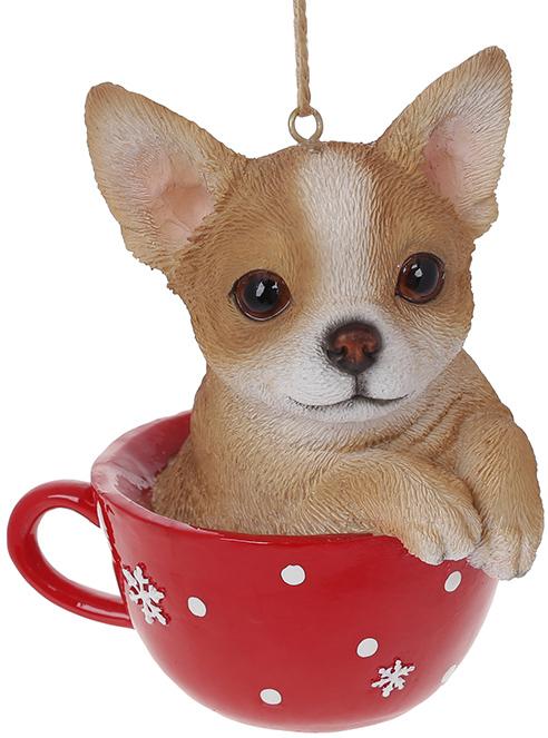 Набор подвесных фигурок Собачка в чашке полистоун 14,5 см 2 шт. (BD-913-332)