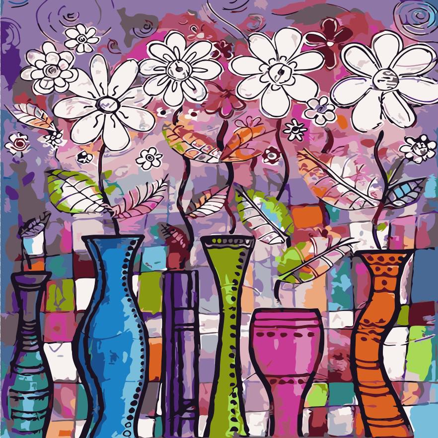 Картина по номерам Art Story Яркие вазочки 40x40 см (AS0322)