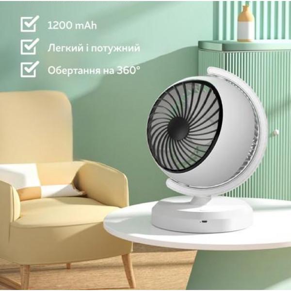 Вентилятор акумуляторний настільний AA-888 з підсвічуванням/3 швидкості 20 см - фото 4