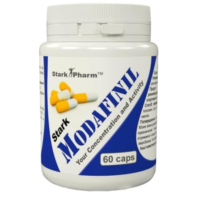 Модафинил Stark Pharm Modafinil 100 мг 60 капсул - фото 1 Модафинил Stark Pharm Modafinil 100 мг 60 капсул - фото 1