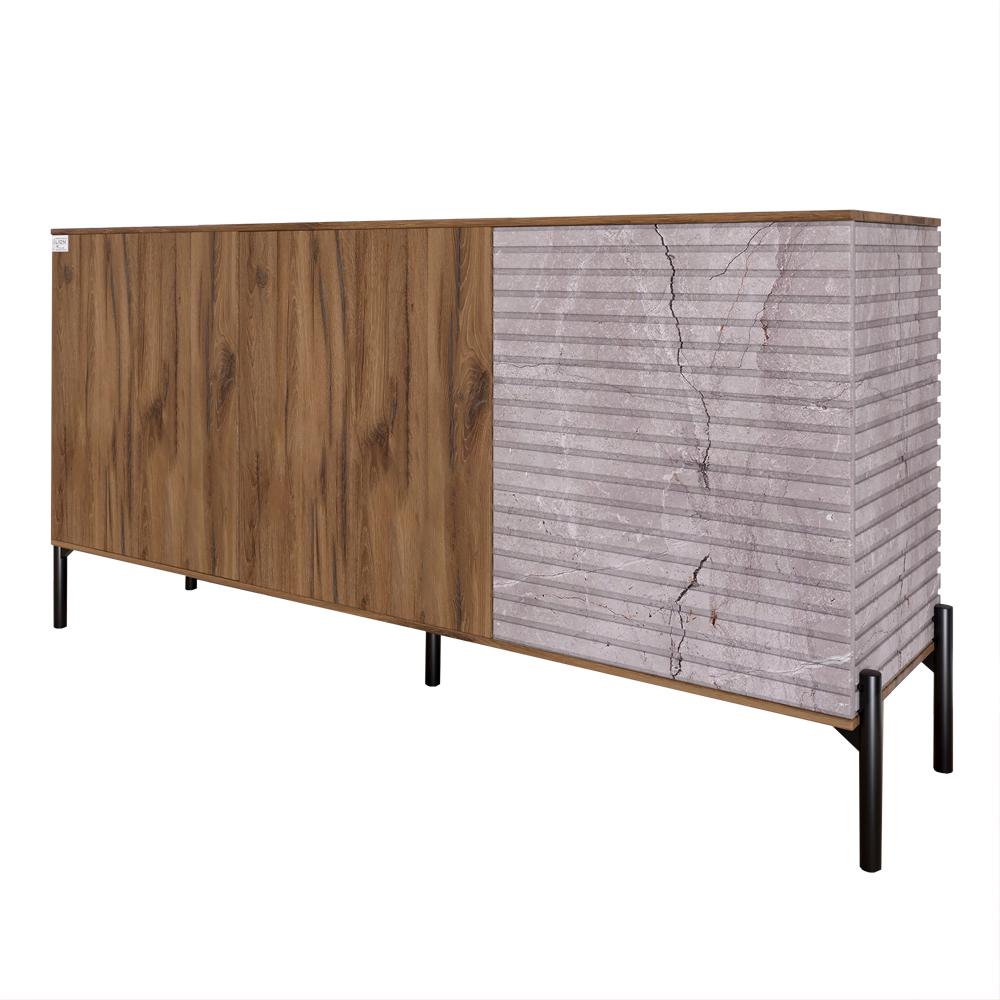 Комод закритий у вітальню Lion Грей на чорних металевих ніжках 154x38x76,5 см Дуб Ліворно/Камінь (000-000-2147) - фото 2 Комод закритий у вітальню Lion Грей на чорних металевих ніжках 154x38x76,5 см Дуб Ліворно/Камінь (000-000-2147) - фото 2