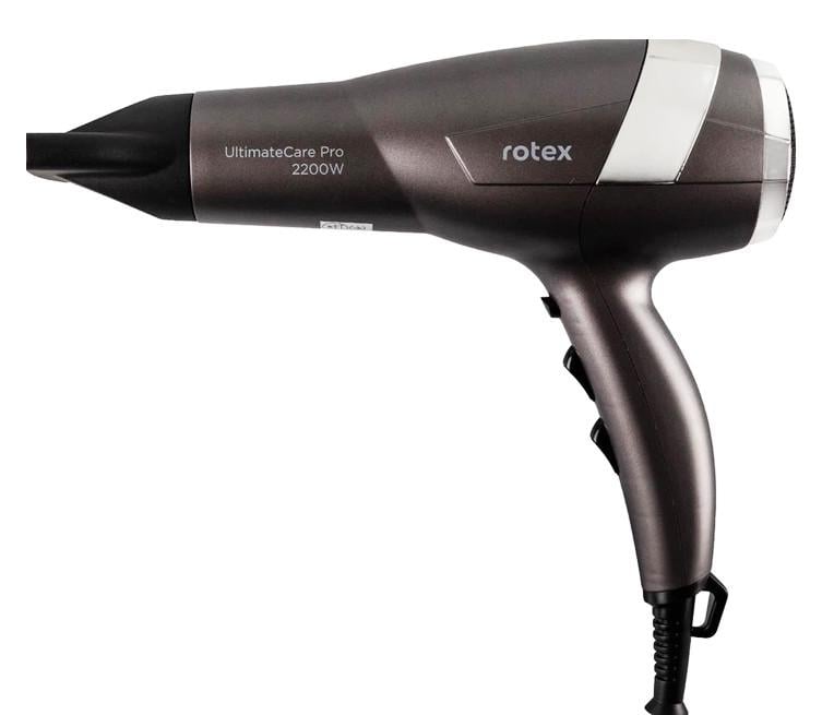 Профессиональный мощный фен Rotex RFF220-R UltimateCare Pro диффузор концентратор 2000 Вт Серый