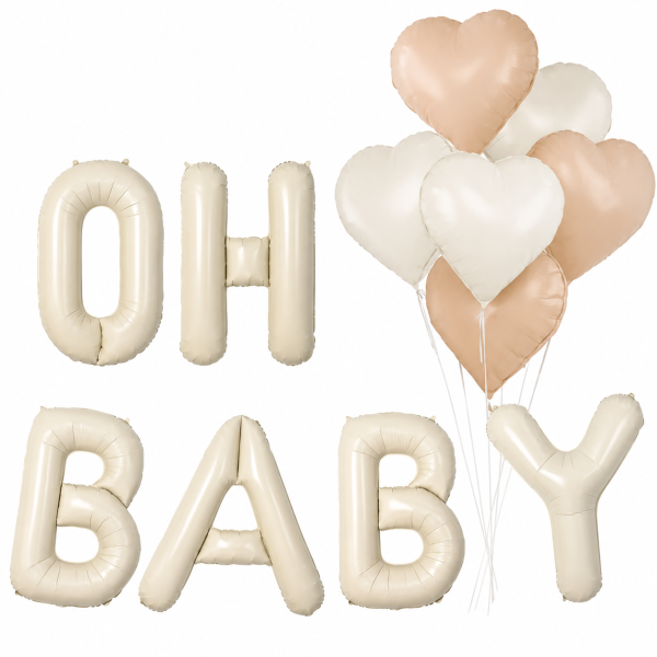 Набор шаров Oh Baby с сердцами фольгированных 6 шт. (34570608)