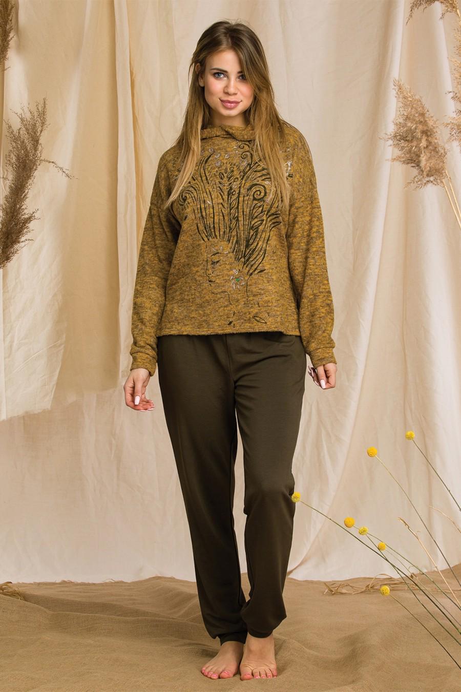 Комплект Key худі/брюки р. 42/S Коричневий (68561)