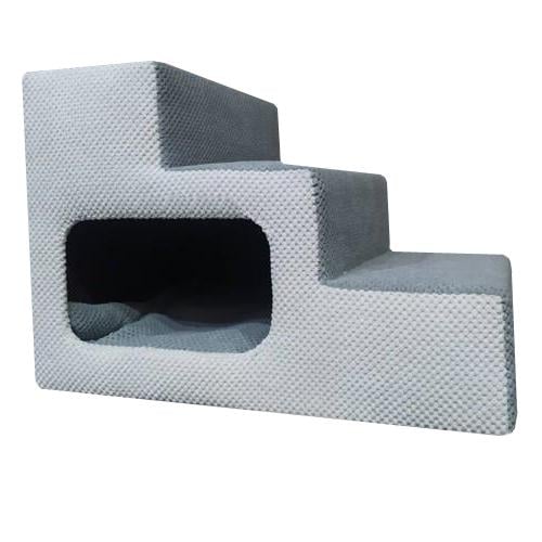 Ступени прикроватные для собачек со входом правые 55х42х42 см Серый/Белый