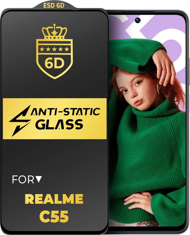 Захисне скло 6D Anti-Static Realme C55 Glass Shield