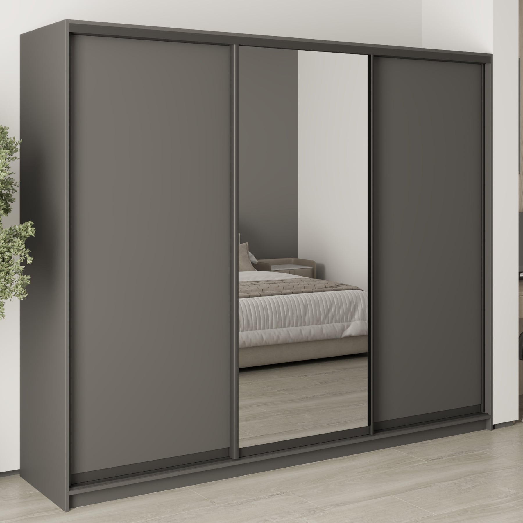 Шкаф-купе трехдверный Mebel Star Комбо BG MBS-9085 250х60х210 см Антрацит (1009074) Шкаф-купе трехдверный Mebel Star Комбо BG MBS-9085 250х60х210 см Антрацит (1009074)