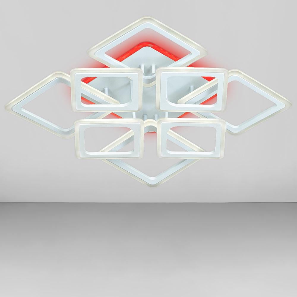 Люстра стельова світлодіодна Light House SC-20273/4/4C BP/RGB 184W/10W 2,4G 552х552х12 мм Білий