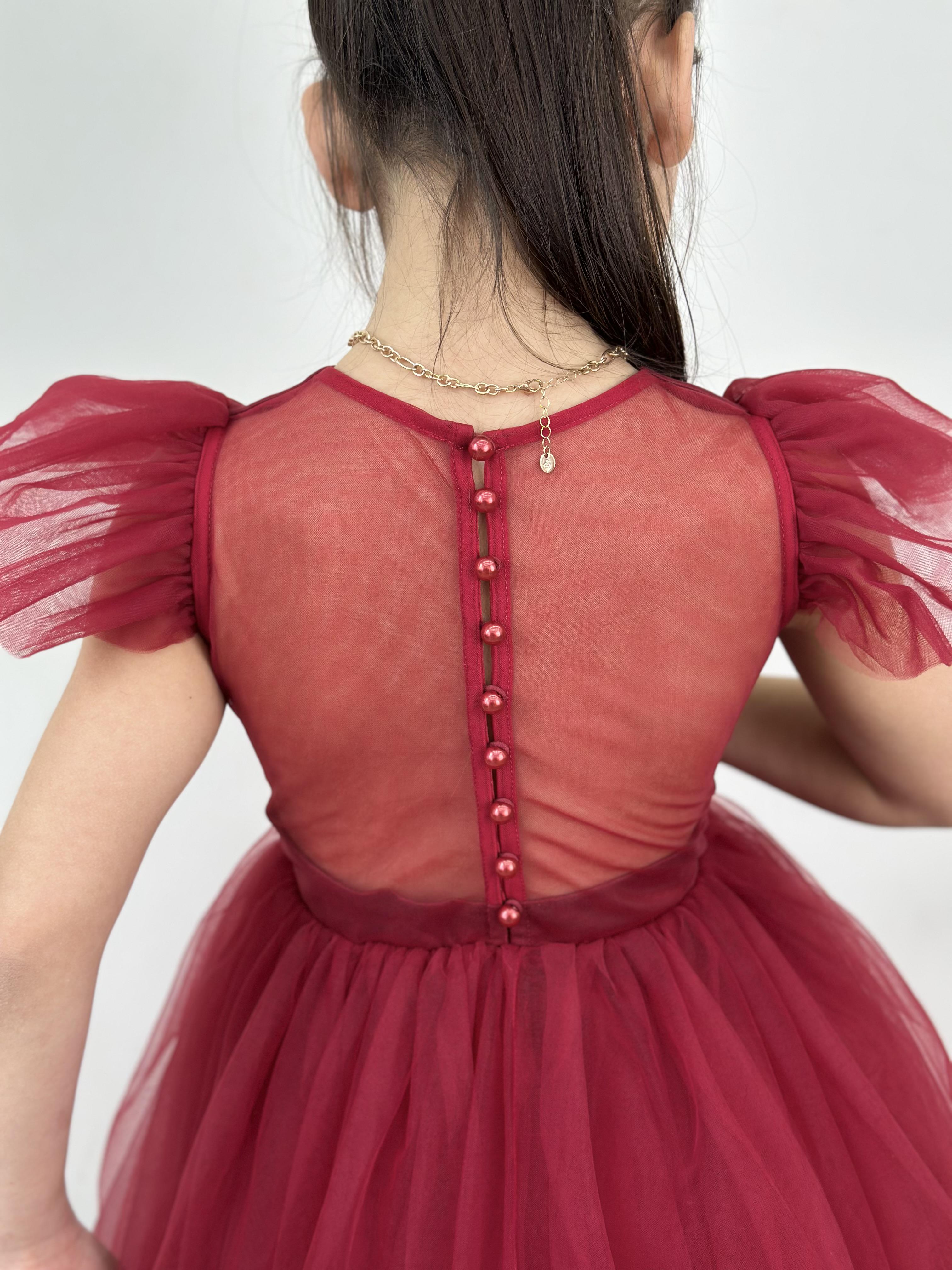 Сукня чарівна для дівчаток KatyKids Поліна із фатіну 120 см Винно-червоний (11037060700) - фото 4 Сукня чарівна для дівчаток KatyKids Поліна із фатіну 120 см Винно-червоний (11037060700) - фото 4