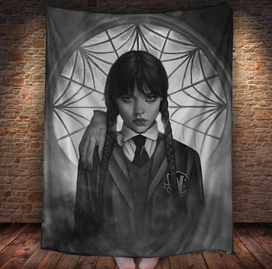 Плед с 3D принтом Уэнздей Аддамс 150х200 см (epi_1927)