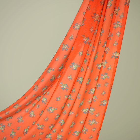 Ткань шифон IDEIA Принт Роза 1,45 м Оранжевый (2200004219882)