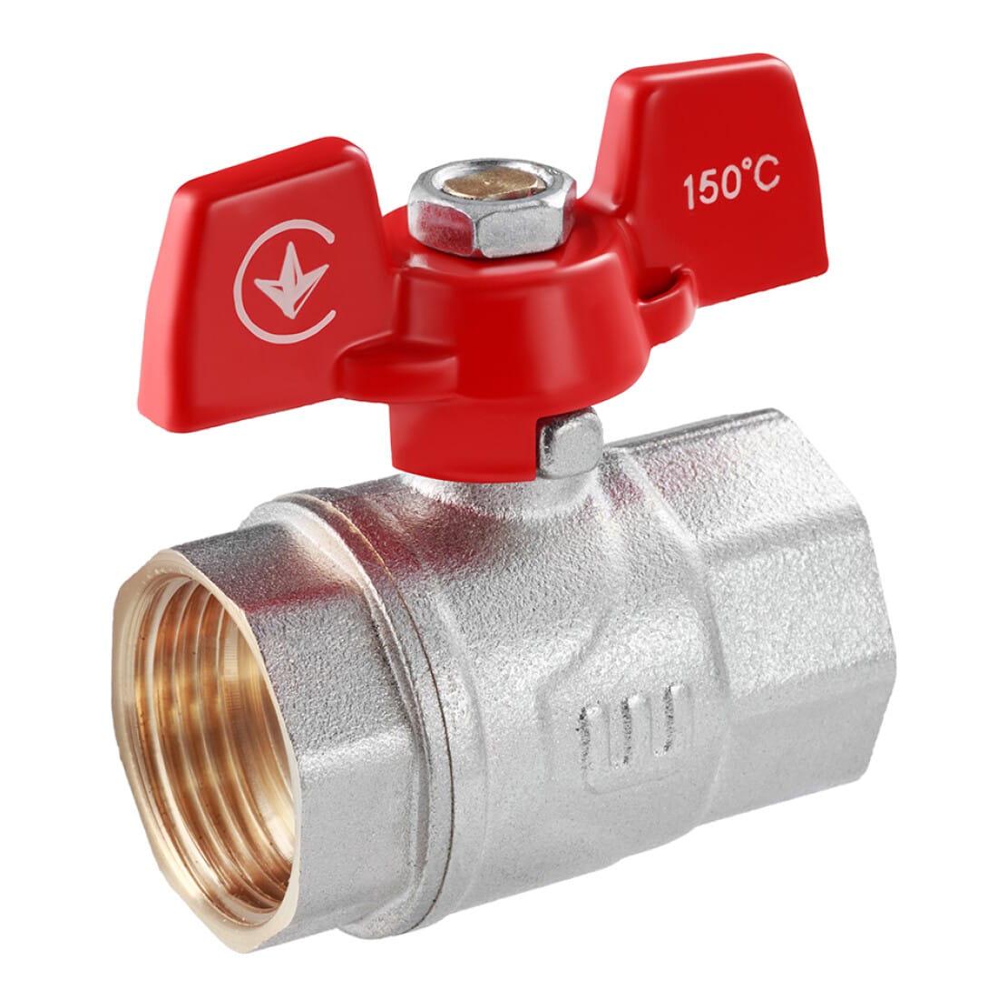 Кран шаровой WaGa 1" ВВ прямой латунь (WG-100006)