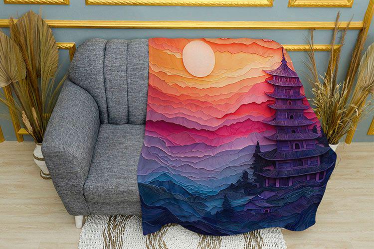 Плед 3D Pagoda Symbol of Japan плюш одношаровий 135х150 см (114315)