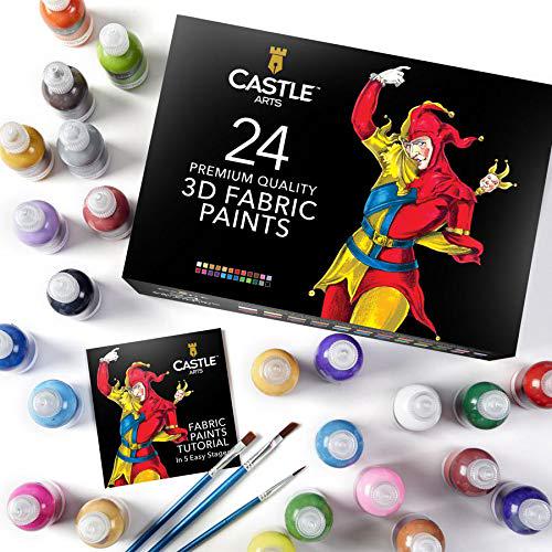 Стійка фарба для розпису по тканині CASTLE 3D Fabric Paint по 29 мл 24 шт. (1528) - фото 3 Стійка фарба для розпису по тканині CASTLE 3D Fabric Paint по 29 мл 24 шт. (1528) - фото 3