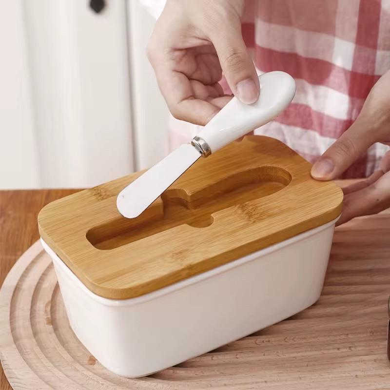 Масленка керамическая для масла с крышкой и ножом 650 мл - фото 10