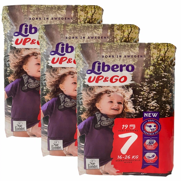 Підгузки-трусики дитячі Libero Up & Go 7 16-26 кг 57 шт. (110170296)