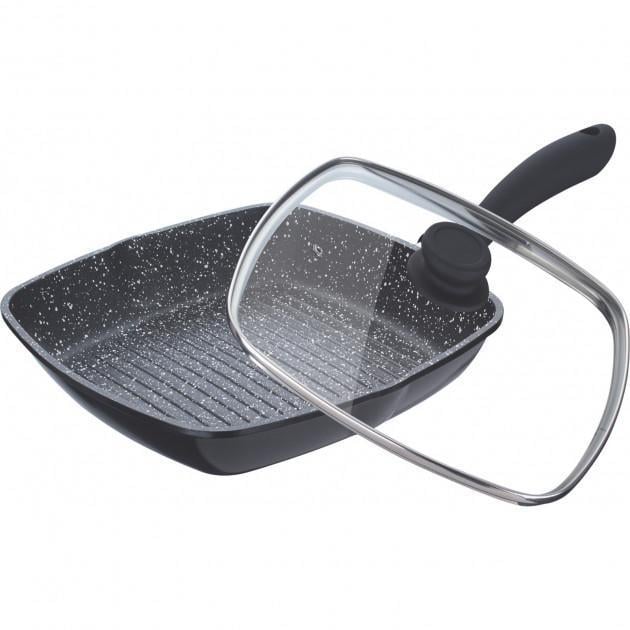 Сковорода-гриль Peterhof із кришкою для стейків антипригарна 28 см (PH-15464 )