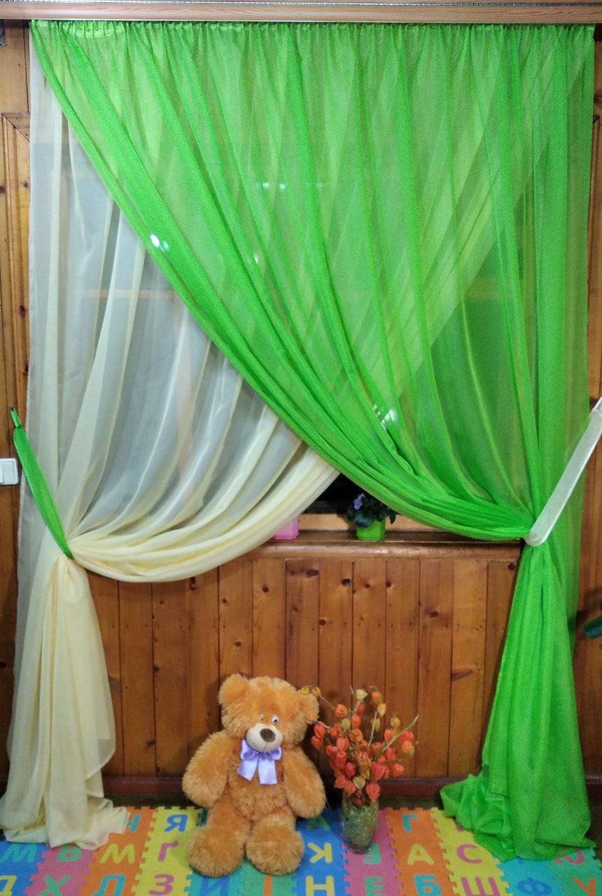 Комплект гардин Magic Салатовый/Пшеничный - фото 3 Комплект гардин Magic Салатовый/Пшеничный - фото 3