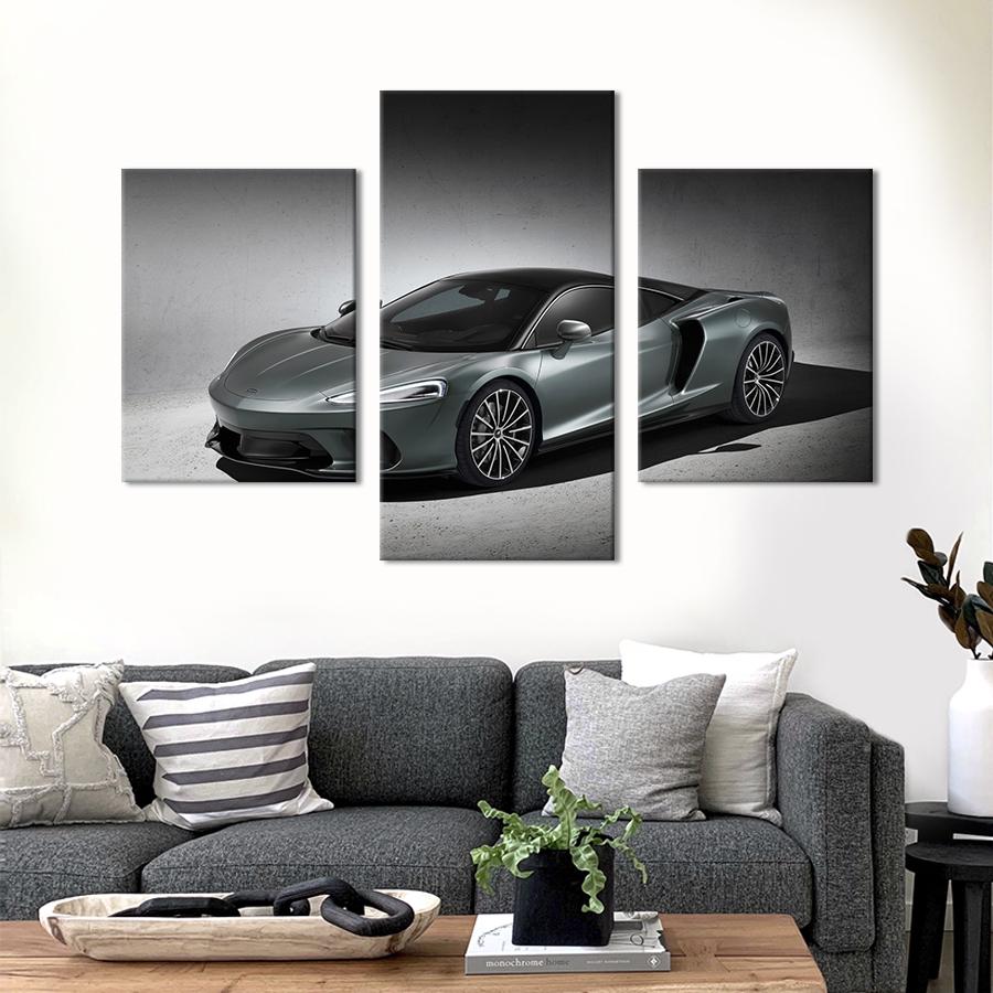 Картина на холсте триптих Статусный автомобиль McLaren GT 141x90 см (1252-32)