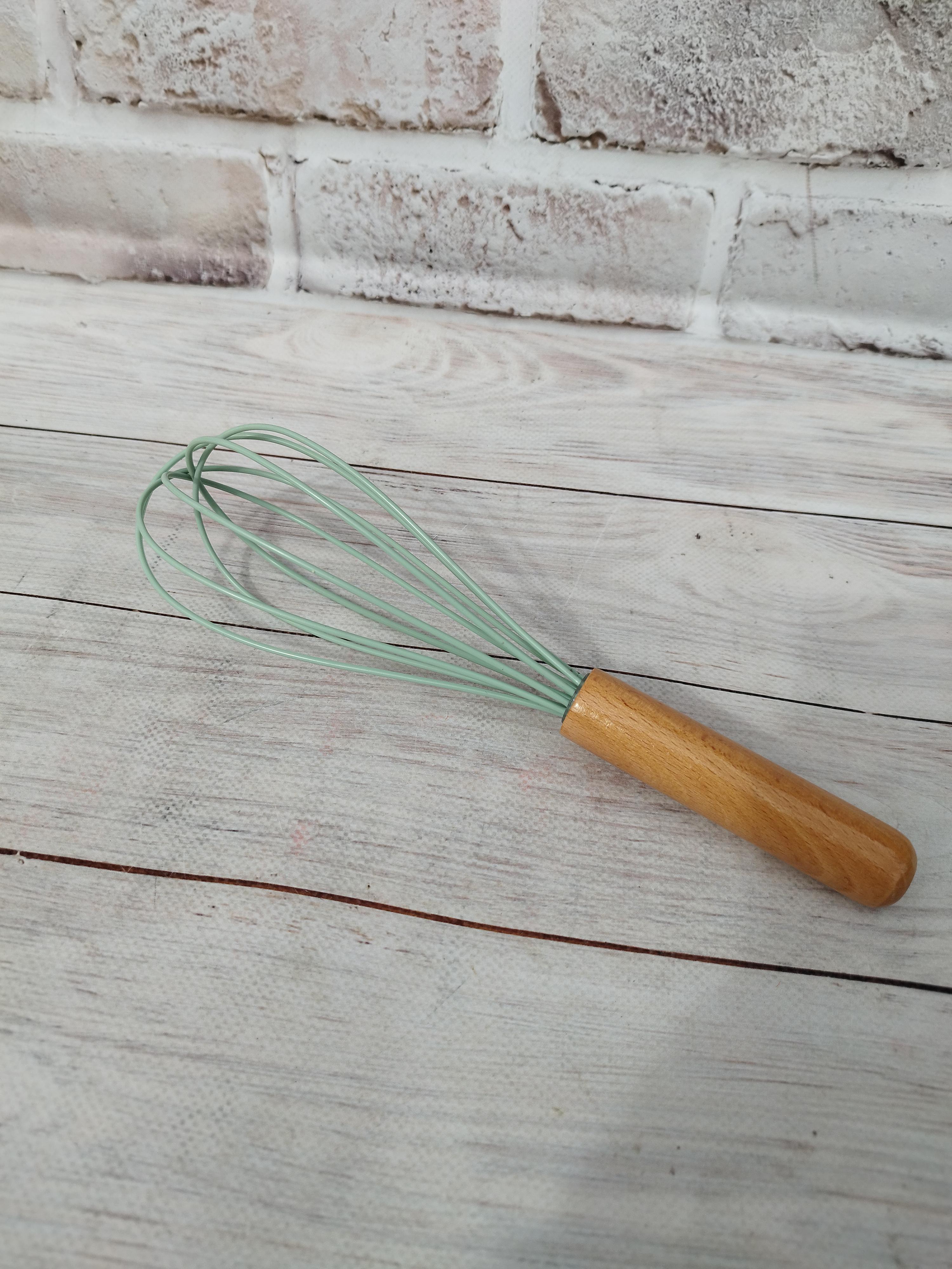 Венчик Kitchenware силикон с бамбуковой ручкой 20 см Бирюзовый (25199758)