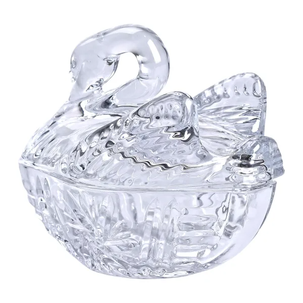 Сахарница стеклянная фигурная в форме лебедя 14х9х11 см Прозрачный (HP-YH-40) - фото 3 Сахарница стеклянная фигурная в форме лебедя 14х9х11 см Прозрачный (HP-YH-40) - фото 3